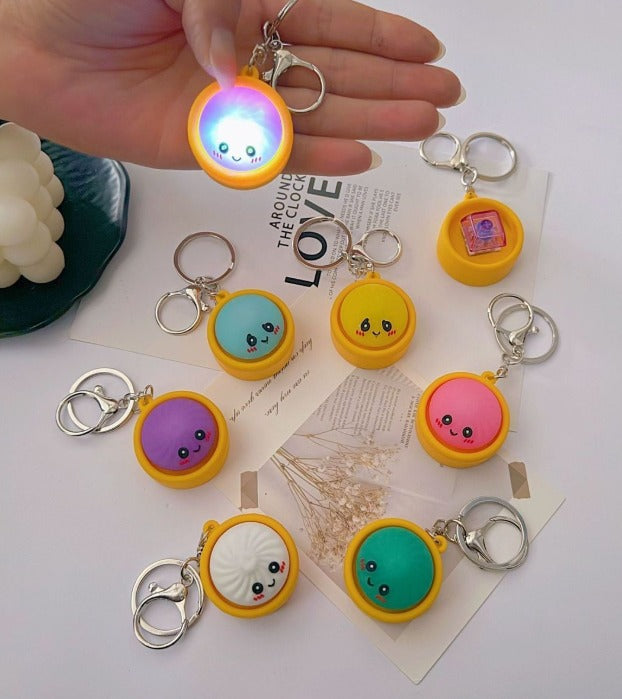 Mystery LED Dumpling Clicker Keychain