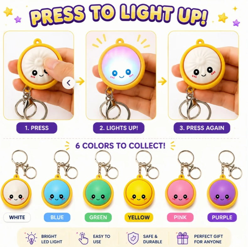 Mystery LED Dumpling Clicker Keychain